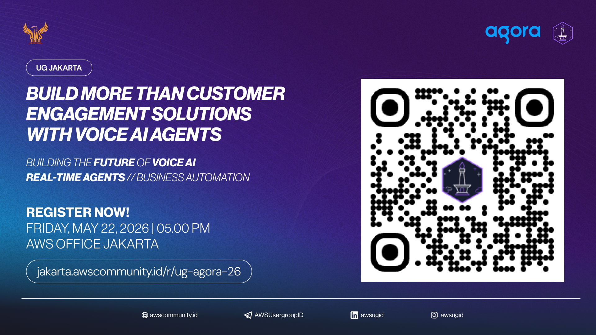 Build More Than Customer Engagement Solutions with Voice AI Agents | AWS User Group Jakarta x Agora